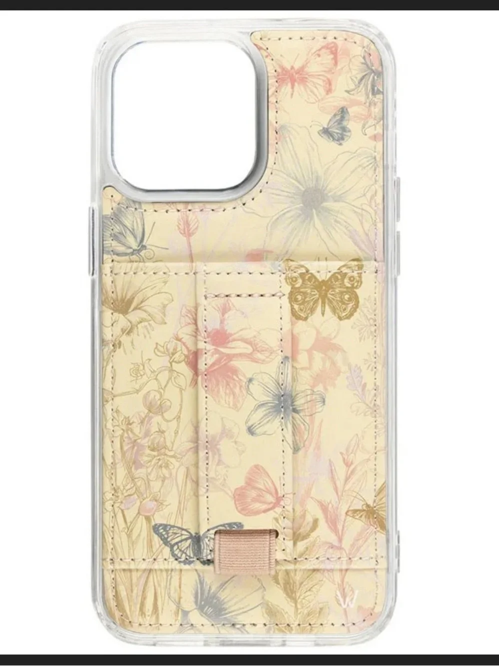 Wallis Floral Butterfly Card Slot Phone Case in Cream, Gold, Pink, Blue
